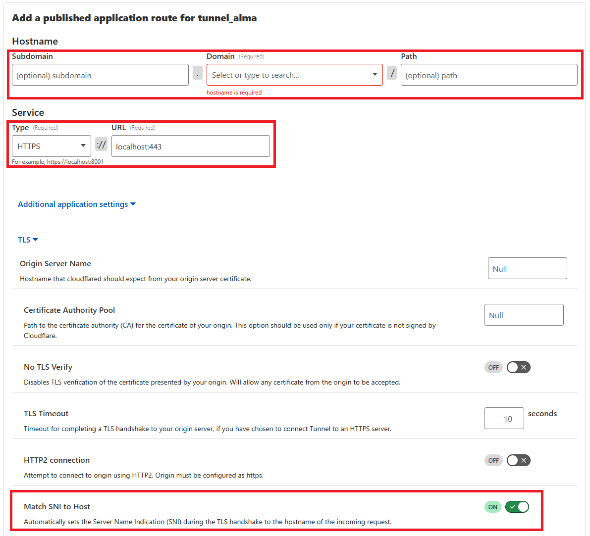Cloudflare configure application route